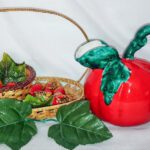 Винтажный майоликовый набор Помидоры Кувшин и Сахарница - 4